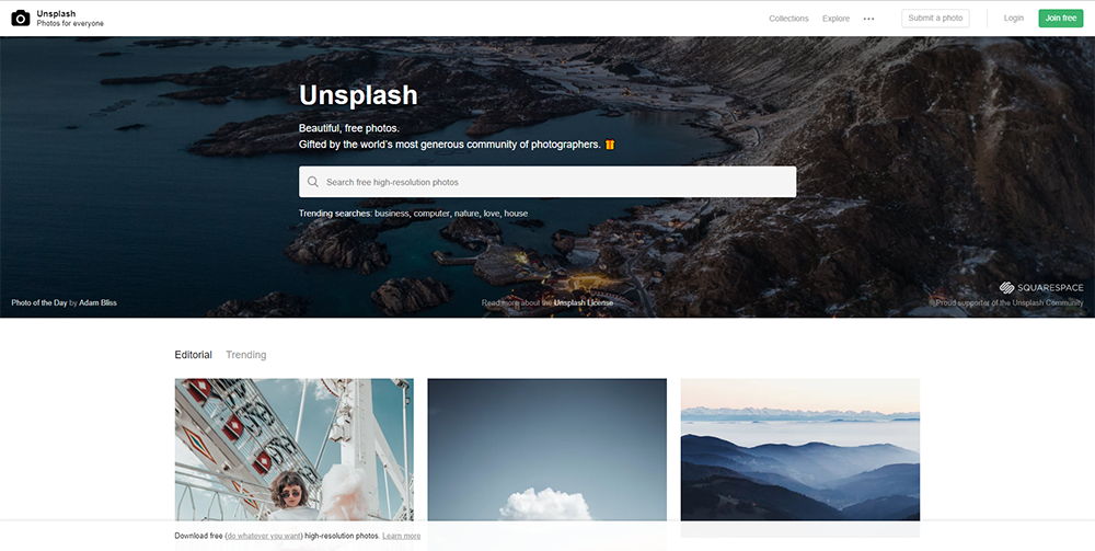 Banco de imagenes Unsplash