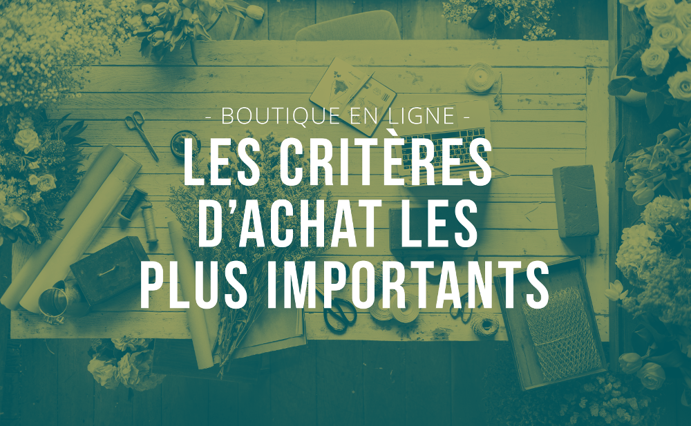 Boutique en ligne: les critères d'achat les plus importants