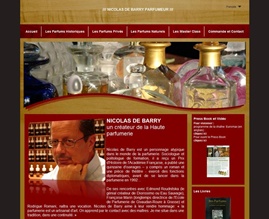 Site web client Nicolas de Barry, parfumeur